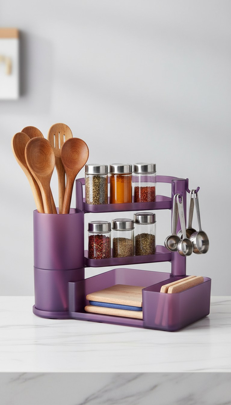 Kitchen Organizer in Plum Purple
